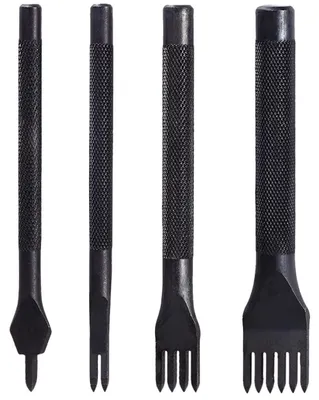 Produktbild von Locher-Stanzen-Set - 4-teiliges Leder-Meißel-Werkzeug - 5 mm Lochabstand