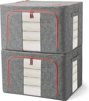 Imagen del producto de Caja plegable para ropa, con estructura de metal, de 22 litros