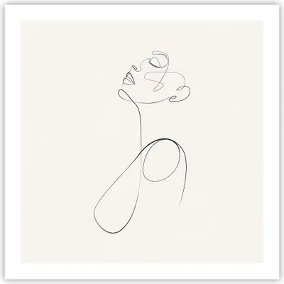 Produktbild von Poster - Poster ohne Rahmen - Linie Linie Frau - 60x60 cm - Wand Bild - Wanddeko - Wandbilder - Kunstposter - Wandposter - Bilder - Kunstdruck - Wanddekoration - Wandbild - P2XAC60x60-5112