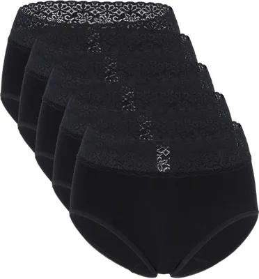 Produktbild von Speidel 5er-Pack Natalie Taillen Slip Verspielter Spitzenbund als Hingucker, Baumwolle in weicher Feinripp-Qualität, Komfort ohne störende Seitennähte