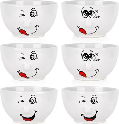 Produktbild von 6x Schale Suppenschüssel Müsli Schüssel Snacks Salatschüssel Keramik