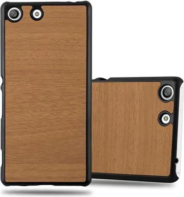 Produktbild von Cadorabo Hülle für Sony Xperia M5 Schutz Hülle in Braun Hard Case Etui Holz Optik Handyhülle