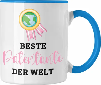 Produktbild von Trendation - Beste Patentante Der Welt Tasse Geschenk Geburtstag Weihnachten Lustig Geschenkideen von Nichte LieblingsPatentante Hier Bin Ich (Blau)