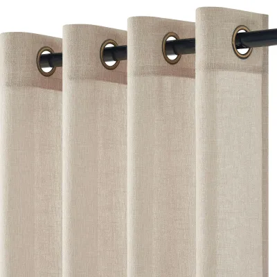 Produktbild von Leinenvorhänge - Leinen-Gardine - Beige - 140 x 225 cm - Mit Ösen - Für Wohnzimmer und Schlafzimmer