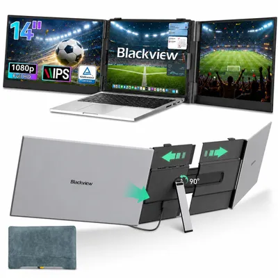 Produktbild von Blackview Tragbarer Monitor DCM6 Pro 14", 1920×1080 IPS, 0,9kg, 4,5mm, Ein Kabelanschluss, Lautsprecher, kompatibel Laptop/Tablet/Smartphone/Konsole