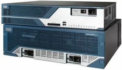 Produktbild von Cisco 3845, 10,100,1000 Mbit/Sek, Ethernet (RJ-45), IOS, 128-bit AES, 192-bit AES, 256-bit AES, 3DES, DES, URL, 3U