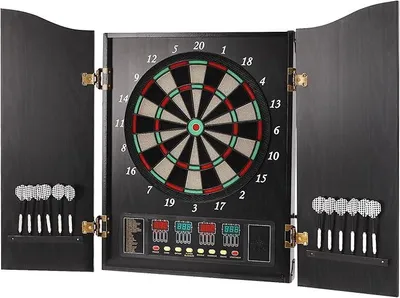 Produktbild von Dartscheibe Elektronisch, LED Dartautomat Standgerät Mit 12 Dartpfeilen Und 88 Dartköpfe, Elektronische Dartmaschine Dart Board Mit Englisch Sprachansage