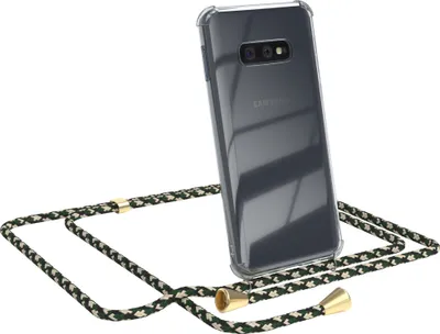Produktbild von EAZY CASE Handykette kompatibel mit Samsung Galaxy S10e, Handyhülle mit Umhängeband, Handykordel, Schutzhülle Clear, Band in Grün
