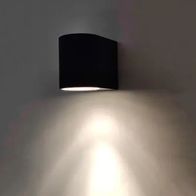 Produktbild von Hochwertige Außen-Wand-Leuchte LUGANO : Schwarz Mit LED Leuchtmittel 1-flammig