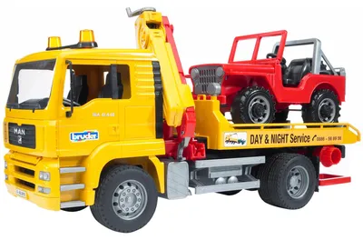 Produktbild von bruder MAN TGA Abschlepp-LKW mit Geländewagen, Modellfahrzeug, (ohne
