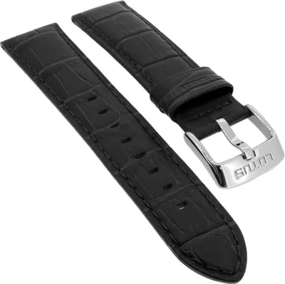 Produktbild von Lotus Watches Uhrenarmband 22mm Leder schwarz mit Krokoprägung ► 15798