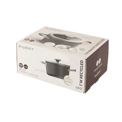 Produktbild von BergHOFF Leo Graphite, 3,1 l, Schwarz, Aluminium, Aluminium, Keramik, Gas, Halogen, Induktion, Versiegelte Platte, Glas