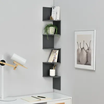 Obrázek produktu pro [en.casa] Stylisches Wandregal dunkelgrau matt im