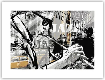 Produktbild von Poster - Poster ohne Rahmen - Jazz Musik Musiker - 40x30 cm - Wand Bild - Wanddeko - Wandbilder - Kunstposter - Wandposter - Bilder - Kunstdruck - Wanddekoration - Wandbild - P2XAA40x30-3792