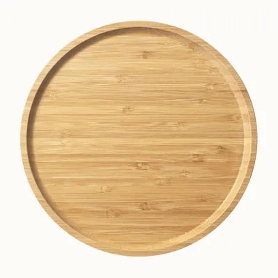 Productafbeelding van Bamboe serveerplateau, rond houten serveerblad, 25 cm