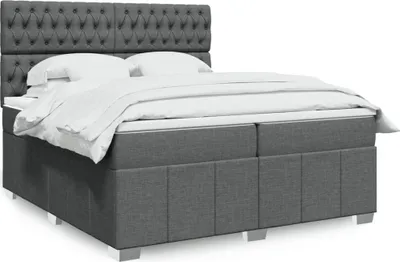 Produktbild von vidaXL Boxspringbett mit Matratze Dunkelgrau 200x200 cm Stoff