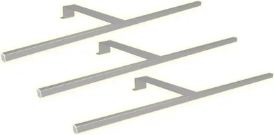 Produktbild von LED Schrankbeleuchtung Schwebetür Aufbauleuchte silbergrau 600mm3er Set warmweiß