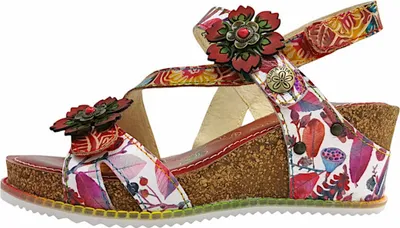 Image de Laura Vita Bonito 27 : Sandales pour femmes, couleur rouge, style décontracté