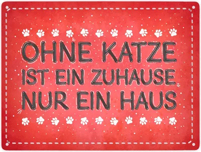 Produktbild von Ohne Katze ist ein Zuhause nur ein Haus Metallschild XXL Schild Blechschild