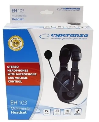 Produktbild von Esperanza EH103, Kabelgebunden, Anrufe/Musik, Kopfhörer, Schwarz