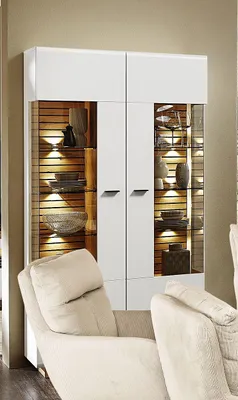 Produktbild von Vitrine HARPER WENTWORTH BHT 98x190x40 cm weiß Glasschrank