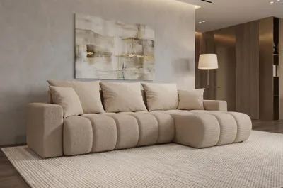 Produktbild von Ecksofa GERRO Schlaffunktion Bettkasten Universal Boucle BEIGE