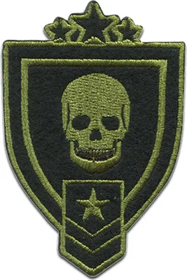 Produktbild von Totenkopf Militär Abzeichen Army - Aufnäher, Bügelbild, Aufbügler, Applikationen, Patches, Flicken, Zum Aufbügeln, Größe: 5 x 7,1 cm
