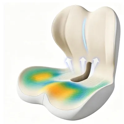 Obrázek produktu pro Ergonomická sedací podložka s opěradlem vyrobená z viskoelastické pěny