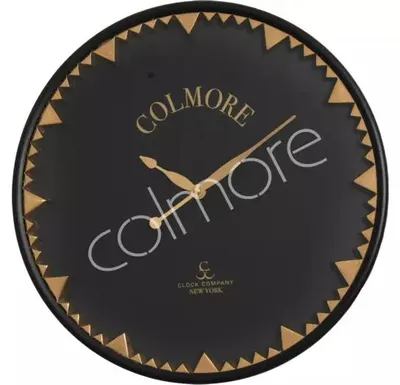 Immagine prodotto di Orologio da parete nero con dettagli in ottone, dimensioni 30x5x30 cm