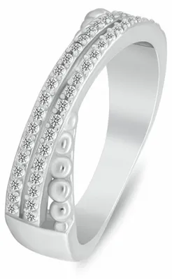 Productafbeelding van Elegant zilveren ring met kubische zirkonia, model RI158W - Maat: 60 mm