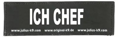 Produktbild von Julius-K9 ICH CHEF, PET-Kabelstrang mit Klettaufsatz, Hund, Schwarz, Weiß, Polyester, IDC®Longwalk Y-Geschirr Alle Größen IDC® Powergeschirr® Baby 1, Baby 2, Mini-Mini, Mini, 0..., 110 mm