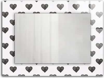 Zdjęcie produktu dla Czarne serca wzór – Lustro Prostokątne z Printem 80x60 cm – Nowoczesne – Dekoracyjne Na Ścianę