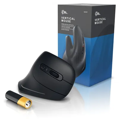 Zdjęcie produktu dla CSL - Bluetooth Mouse Vertical Wireless - bezprzewodowa mysz pionowa - ergonomiczna konstrukcja - ochrona przed ramieniem myszy - szczególnie przyjazna dla ramienia - do laptopów i notebooków PC