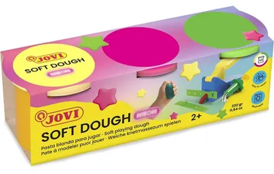 Zdjęcie produktu dla Jovi Soft Dough Modelling Clay Glina samoutwardzalna Neon 3 x 110 g