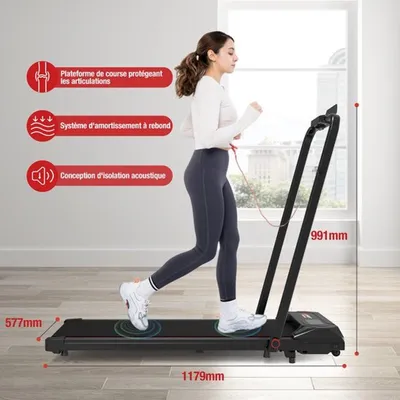 Obrázok produktu pre Elektrický bežeací pás pre domáce použitie - motor 1400 W - rýchlosť 12 km/h - pevný sklon - skladací