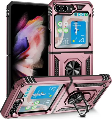 Produktbild von Mobigear Armor Ring  Samsung Galaxy Z Flip 5 Hülle Hardcase Backcover Stoßfest mit Ringhalter - Roségold