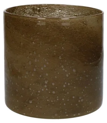 Produktbild von Pomax Citrien Vase und Windlicht aus Glas, Khaki, Ø 20 x H 20 cm