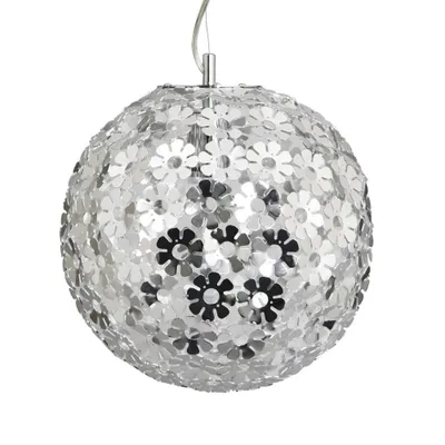 Produktbild von Ranex 6000.327 Hängeleuchte Aster, 30cm, Metall, Flexible Halterung, Silber, Silber, Aluminium, IP20, E27