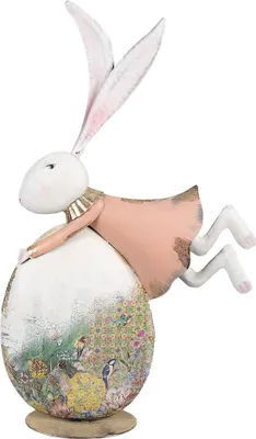 Produktbild von Clayre & Eef Dekorationsfigur Kaninchen 56 cm Weiß Metall
