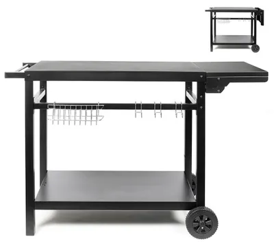 Servierwagen für Grillplatte, 85–115x50 cm, Höhe 81 cm, klappbar
