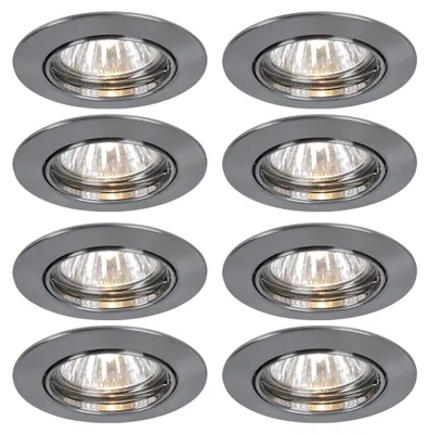 Produktbild von 8x LED Einbaustrahler, rund, silber, 8,3 cm, PREMIUM LINE