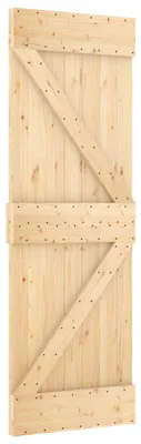 Image de Porte coulissante vidaXL NARVIK, finition naturelle et noire, 70 x 210 cm (152,5 cm)