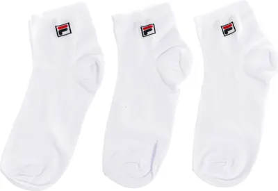 Immagine prodotto di FILA Quarter socks unisex, 3 paia - calzini corti, sportivi, con logo, tinta unita, 35-46 Bianco EU 35-38