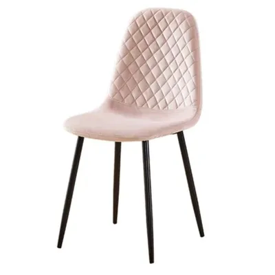 Obrázek produktu pro CasaDolce jídelní židle MOJI, sada 4 kusů, růžová, 42,5x40x90 cm, čalouněná, dekorativní prošívání, prášková barva, kovové nohy