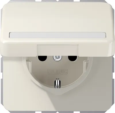 Produktbild von Jung CD 1520B FNAKL Steckdose mit Klappdeckel + Beschriftungsfeld weiß CD 500