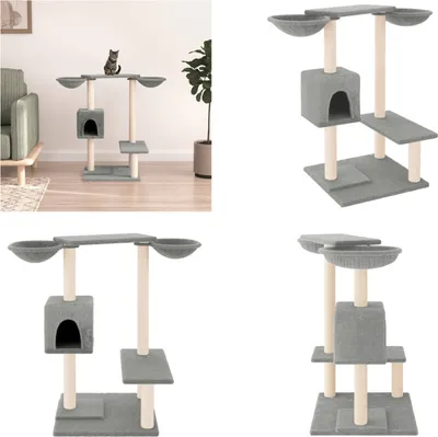 Produktbild von vidaXL Kratzbaum mit Kratzsäulen Hellgrau 82 cm - Kratzbaum - Kratzbäume - Katzenturm - Katzenmöbel
