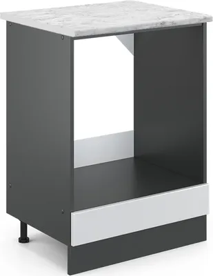 Produktbild von Herdumbauschrank Vicco R-Line Weiß Hochglanz 60 cm AP Marmor, Model 46987
