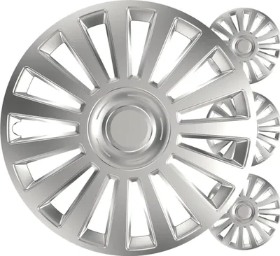 Produktbild von 4er-Set Auto-Radkappen, silber, 16 Zoll, in Farbbox