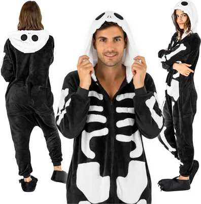 Obrázek produktu pro Pyžamo kombinéza kigurumi dámská pánská převlek kostým kostra dárek XL