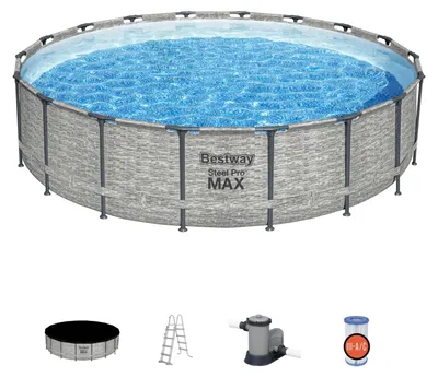 Immagine prodotto di Piscina con struttura rotonda Steel Pro MAX effetto pietra 549x122 cm Bestway 5618Y